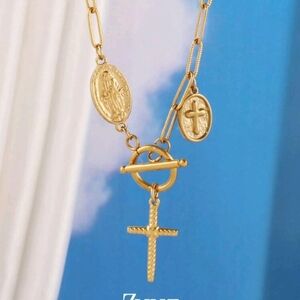 Gold Cross Pendant Necklace